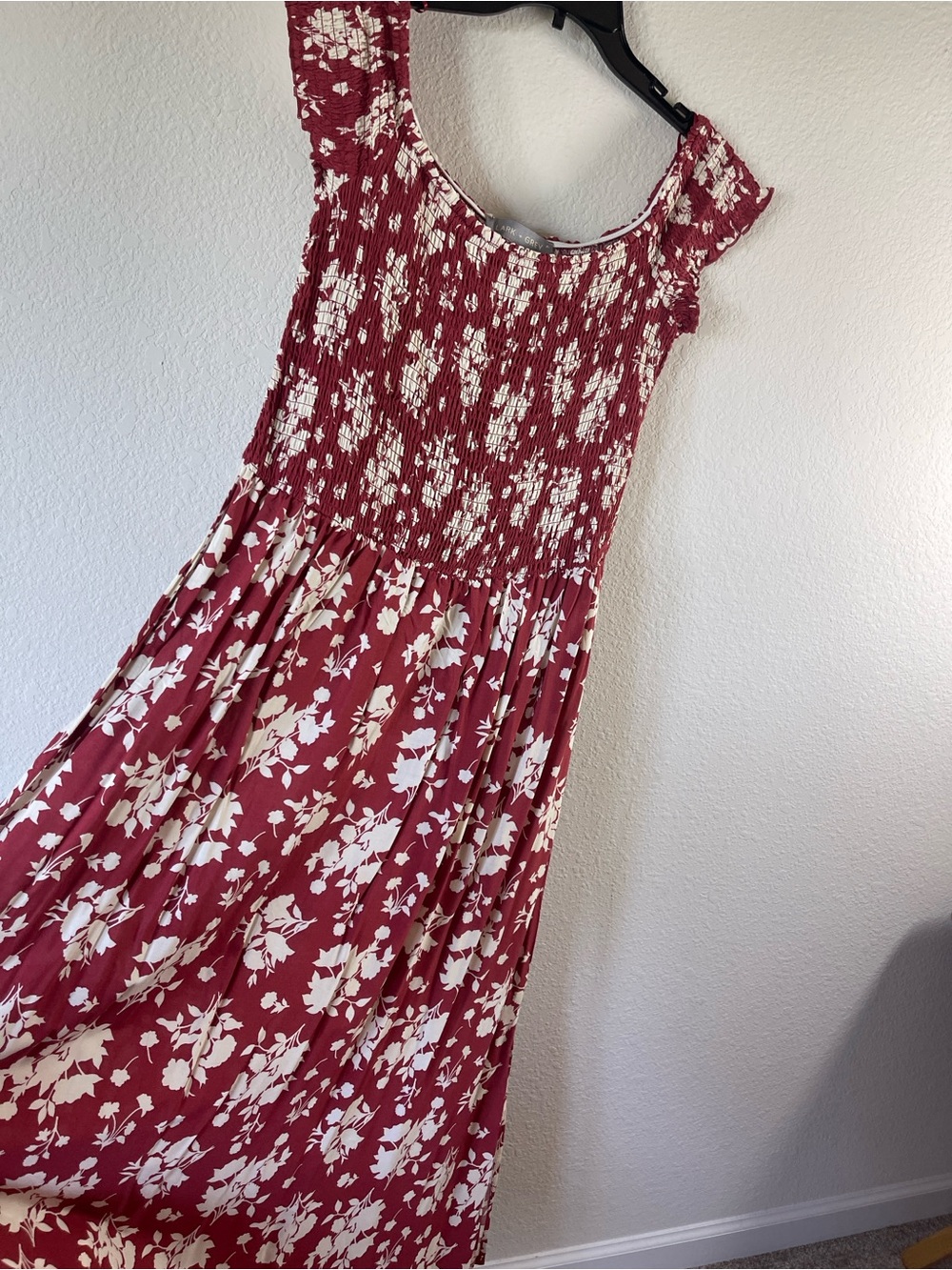 Lark + Grey Off-the-Shoulder Floral Smocked Bodice Maxi Dress Size 3XL